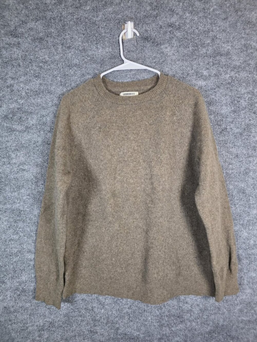 Goodthreads Sweater Mens XL Brown 100% Lambswool Crewneck Pullover Knit Warm
